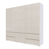 Closet Dallas Niebla y Blanco 220x200cm con Cuatro Cajones y con Doce Compartimientos - CLOSETS | Bylmo