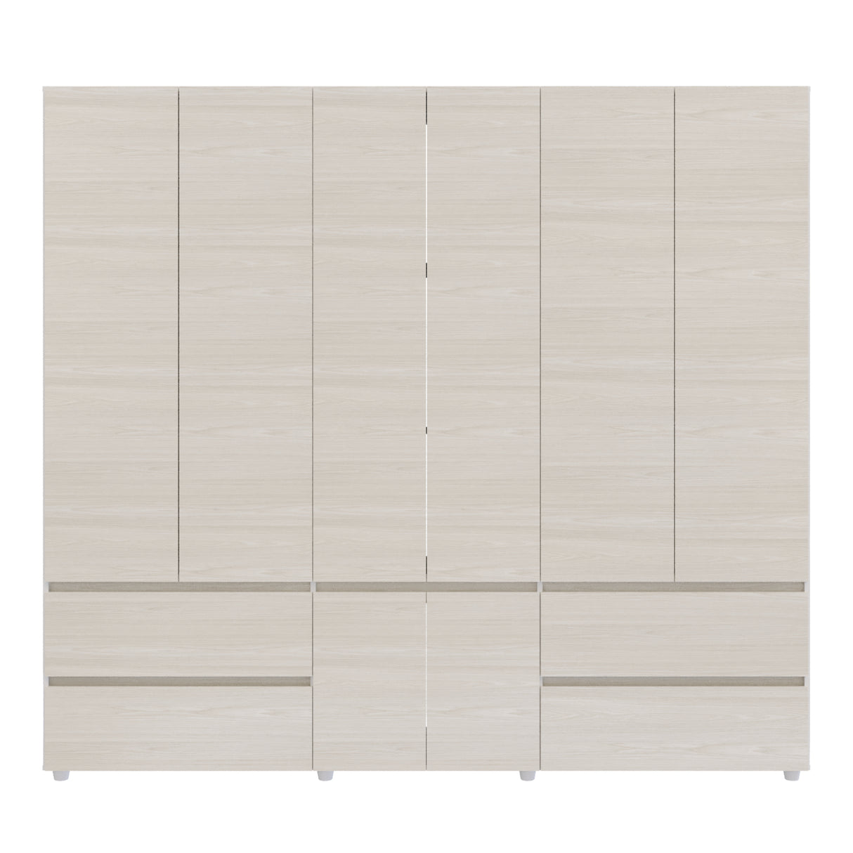 Closet Dallas Niebla y Blanco 220x200cm con Cuatro Cajones y con Doce Compartimientos - CLOSETS | Bylmo