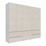 Closet Dallas Niebla y Blanco 220x200cm con Cuatro Cajones y con Doce Compartimientos - CLOSETS | Bylmo
