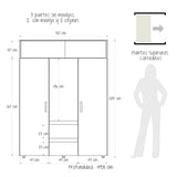 Closet Aurora Gales y Wengue 150x200cm con Dos Cajones y con Ocho Compartimientos - CLOSETS | Bylmo