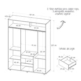 Closet Aurora Duna y Blanco 150x200cm con Dos Cajones y con Ocho Compartimientos - CLOSETS | Bylmo