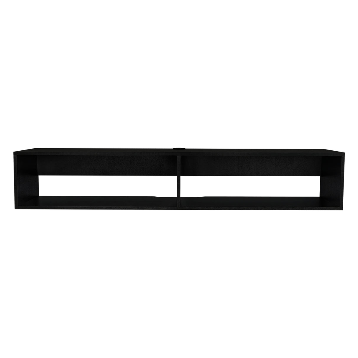 Rack de TV Flotante Wengue 150x27cm para TV Hasta 65 Pulgadas con Dos Compartimientos y con Ranuras para Cables - MUEBLES DE TV | Bylmo