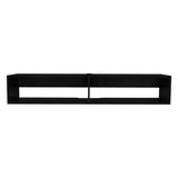 Rack de TV Flotante Wengue 150x27cm para TV Hasta 65 Pulgadas con Dos Compartimientos y con Ranuras para Cables - MUEBLES DE TV | Bylmo