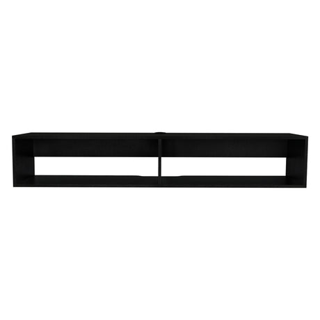 Rack de TV Flotante Wengue 150x27cm para TV Hasta 65 Pulgadas con Dos Compartimientos y con Ranuras para Cables - MUEBLES DE TV | Bylmo