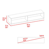 Rack de TV Flotante Wengue 150x27cm para TV Hasta 65 Pulgadas con Dos Compartimientos y con Ranuras para Cables - MUEBLES DE TV | Bylmo