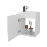 Mueble para Lavamanos Individual Saju Blanco 40x50cm Flotante con Lavamanos de Sobreponer - MUEBLES PARA LAVAMANOS | Bylmo