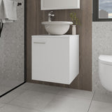 Mueble para Lavamanos Individual Clyde Blanco 45x50cm Flotante con Lavamanos de Vessel - MUEBLES PARA LAVAMANOS | Bylmo