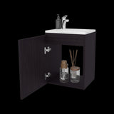 Mueble para Lavamanos Individual Saju Wengue 40x50cm Flotante con Lavamanos de Sobreponer - MUEBLES PARA LAVAMANOS | Bylmo