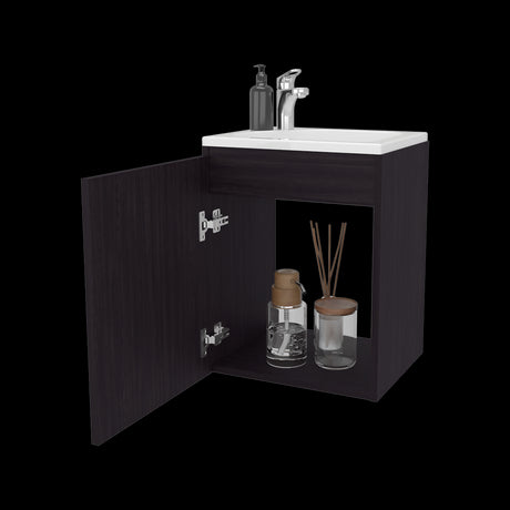 Mueble para Lavamanos Individual Saju Wengue 40x50cm Flotante con Lavamanos de Sobreponer - MUEBLES PARA LAVAMANOS | Bylmo