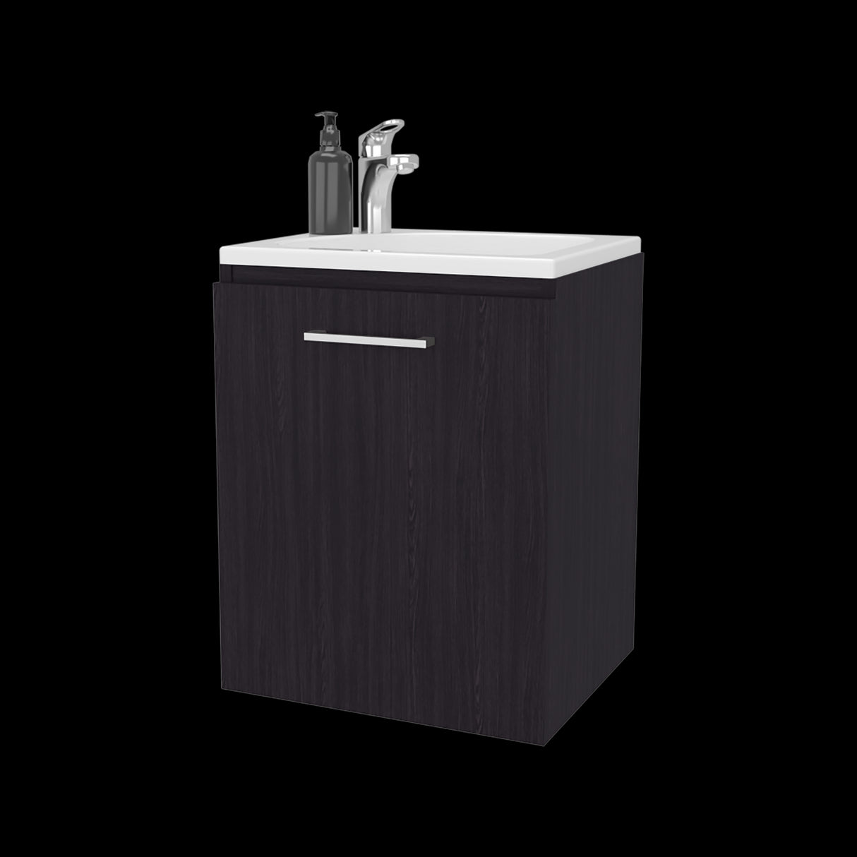 Mueble para Lavamanos Individual Saju Wengue 40x50cm Flotante con Lavamanos de Sobreponer - MUEBLES PARA LAVAMANOS | Bylmo