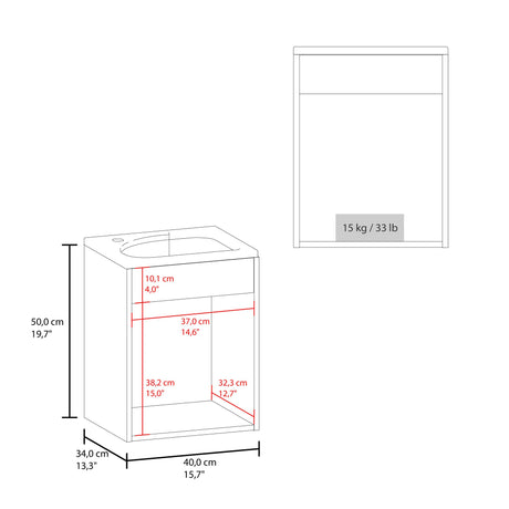 Mueble para Lavamanos Individual Saju Wengue 40x50cm Flotante con Lavamanos de Sobreponer - MUEBLES PARA LAVAMANOS | Bylmo