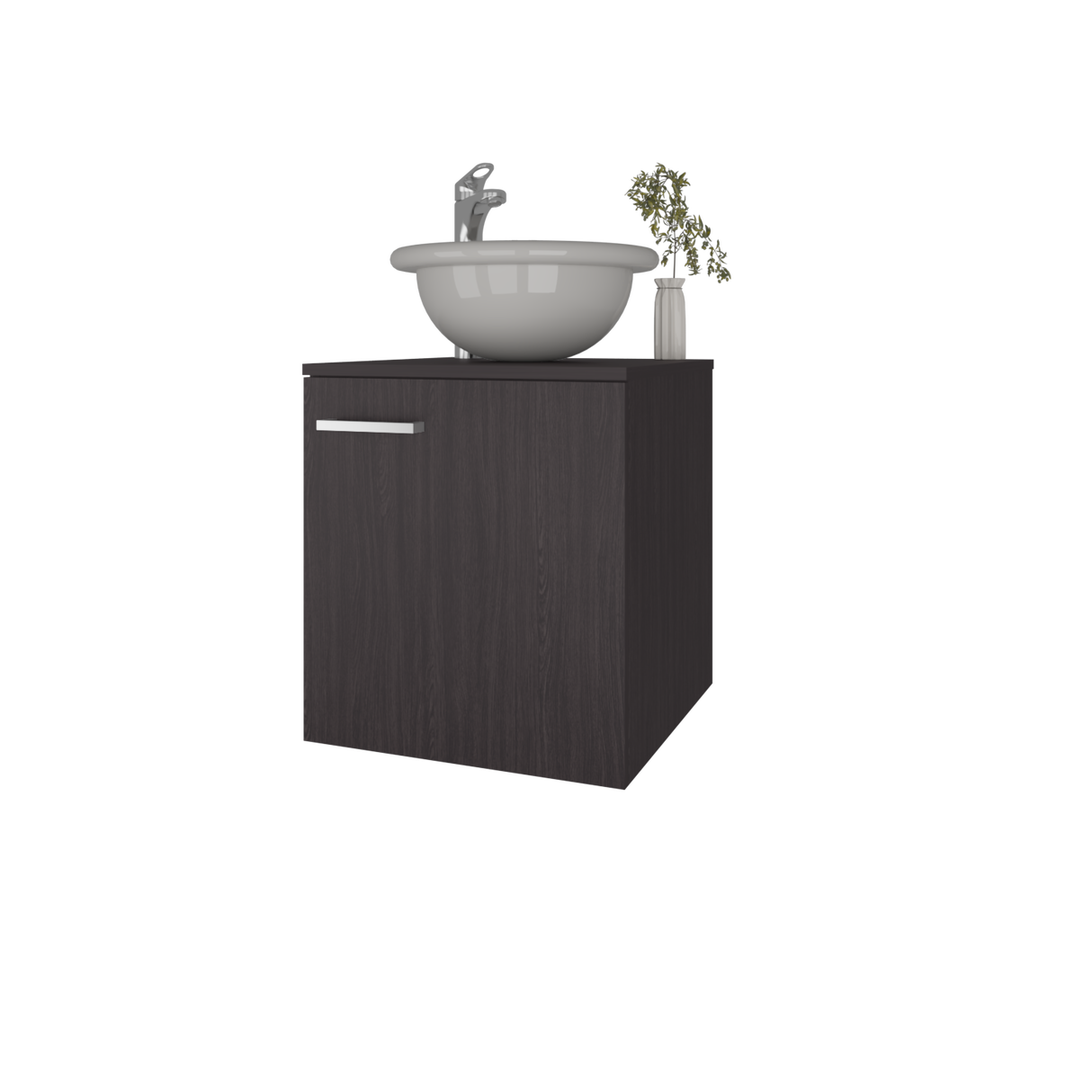 Mueble para Lavamanos Individual Clyde Wengue 45x50cm Flotante con Lavamanos de Vessel - MUEBLES PARA LAVAMANOS | Bylmo