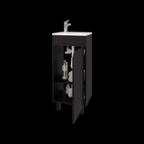 Mueble para Lavamanos Individual Bethel Wengue 40x86cm con Patas y Lavamanos de Sobreponer - MUEBLES PARA LAVAMANOS | Bylmo