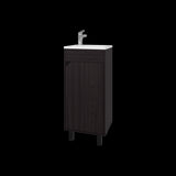 Mueble para Lavamanos Individual Bethel Wengue 40x86cm con Patas y Lavamanos de Sobreponer - MUEBLES PARA LAVAMANOS | Bylmo