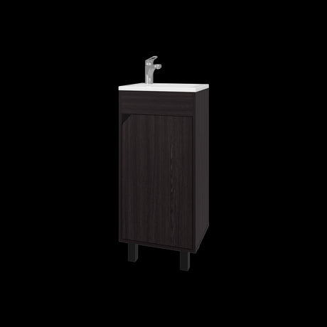 Mueble para Lavamanos Individual Bethel Wengue 40x86cm con Patas y Lavamanos de Sobreponer - MUEBLES PARA LAVAMANOS | Bylmo