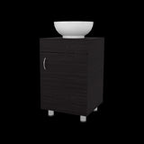 Mueble para Lavamanos Individual Tacna Wengue 45x72cm con Patas y Lavamanos de Vessel - MUEBLES PARA LAVAMANOS | Bylmo