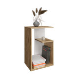 Mesa Auxiliar Rectangular Everett Macadamia y Blanco 40x63cm con Tres Compartimientos - MESAS AUXILIARES | Bylmo