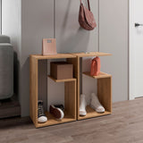 Mesa Auxiliar Rectangular Everett Macadamia y Blanco 40x63cm con Tres Compartimientos - MESAS AUXILIARES | Bylmo