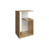 Mesa Auxiliar Rectangular Everett Macadamia y Blanco 40x63cm con Tres Compartimientos - MESAS AUXILIARES | Bylmo