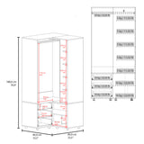 Closet Toulouse Wengue 85x180cm Con Tres Cajones y Diez Compartimientos - CLOSETS | Bylmo