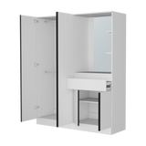 Closet Kamelot Blanco 150x186cm Con Un Cajón Cuatro Compartimientos y con Espejo - CLOSETS | Bylmo