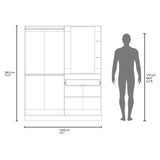 Closet Kamelot Blanco 150x186cm Con Un Cajón Cuatro Compartimientos y con Espejo - CLOSETS | Bylmo