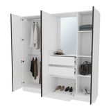Closet Kamelot Blanco 178x186cm Con Dos Cajones Nueve Compartimientos y con Espejo - CLOSETS | Bylmo