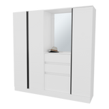 Closet Kamelot Blanco 178x186cm Con Dos Cajones Nueve Compartimientos y con Espejo - CLOSETS | Bylmo