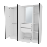 Closet Kamelot Blanco 178x186cm Con Dos Cajones Nueve Compartimientos y con Espejo - CLOSETS | Bylmo