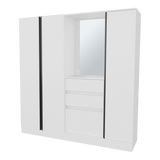 Closet Kamelot Blanco 178x186cm Con Dos Cajones Nueve Compartimientos y con Espejo - CLOSETS | Bylmo