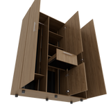 Closet Bariloche Fresno Europeo 140x178cm Con Un Cajón y Ocho Compartimientos - CLOSETS | Bylmo