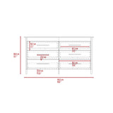 Cómoda HMS Blanco 150x81cm de Tres Hileras con Seis Cajones - CAJONERAS Y COMODAS | Bylmo