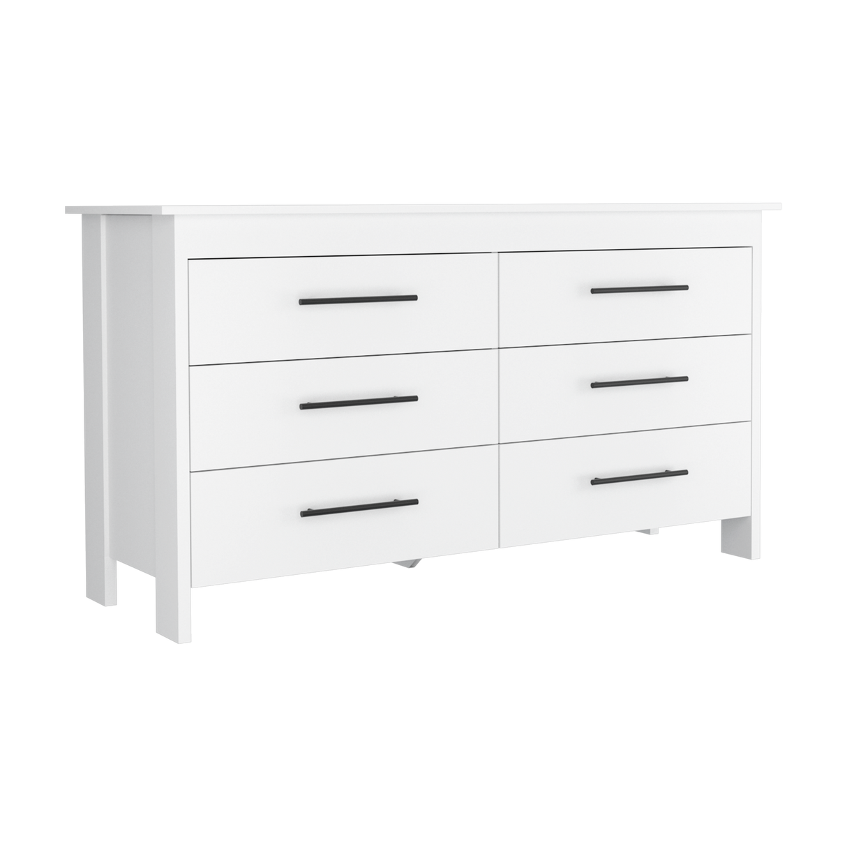 Cómoda HMS Blanco 150x81cm de Tres Hileras con Seis Cajones - CAJONERAS Y COMODAS | Bylmo