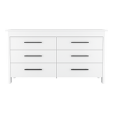 Cómoda HMS Blanco 150x81cm de Tres Hileras con Seis Cajones - CAJONERAS Y COMODAS | Bylmo