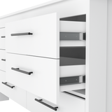 Cómoda HMS Blanco 150x81cm de Tres Hileras con Seis Cajones - CAJONERAS Y COMODAS | Bylmo