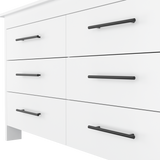 Cómoda HMS Blanco 150x81cm de Tres Hileras con Seis Cajones - CAJONERAS Y COMODAS | Bylmo