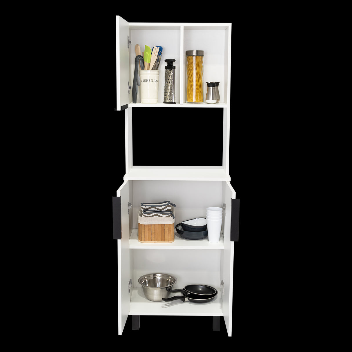 Alacena Oshawa Blanco 54x160cm Con Tres Puertas - ALACENAS Y MUEBLES MICROONDAS | Bylmo