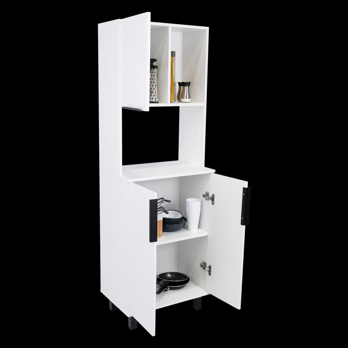 Alacena Oshawa Blanco 54x160cm Con Tres Puertas - ALACENAS Y MUEBLES MICROONDAS | Bylmo