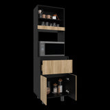 Alacena Express Wengue y Fresno Europeo 60x194cm Con Tres Puertas - ALACENAS Y MUEBLES MICROONDAS | Bylmo