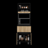 Alacena Express Wengue y Fresno Europeo 60x194cm Con Tres Puertas - ALACENAS Y MUEBLES MICROONDAS | Bylmo