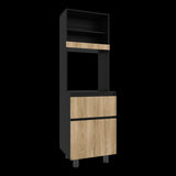 Alacena Express Wengue y Fresno Europeo 60x194cm Con Tres Puertas - ALACENAS Y MUEBLES MICROONDAS | Bylmo