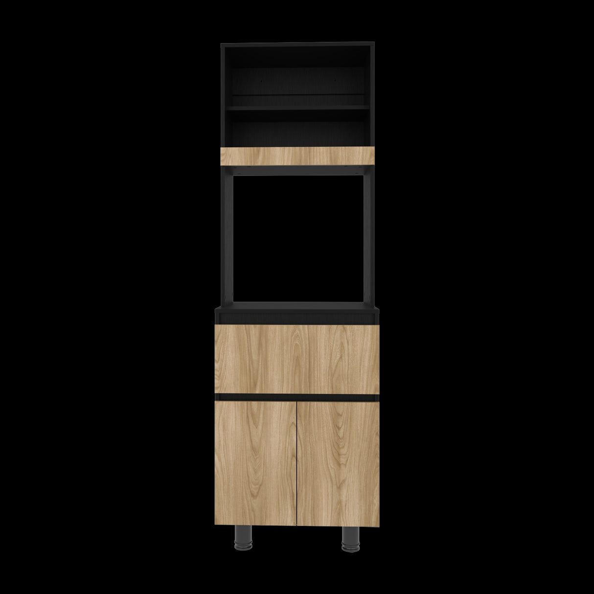 Alacena Express Wengue y Fresno Europeo 60x194cm Con Tres Puertas - ALACENAS Y MUEBLES MICROONDAS | Bylmo