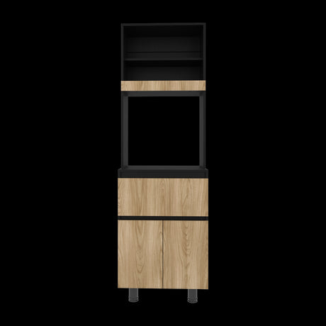 Alacena Express Wengue y Fresno Europeo 60x194cm Con Tres Puertas - ALACENAS Y MUEBLES MICROONDAS | Bylmo