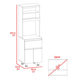 Alacena Express Wengue y Fresno Europeo 60x194cm Con Tres Puertas - ALACENAS Y MUEBLES MICROONDAS | Bylmo