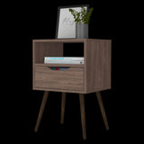 Mesa de Noche Otom Coñac 40x63cm Con Un Cajón - MESAS DE NOCHE | Bylmo