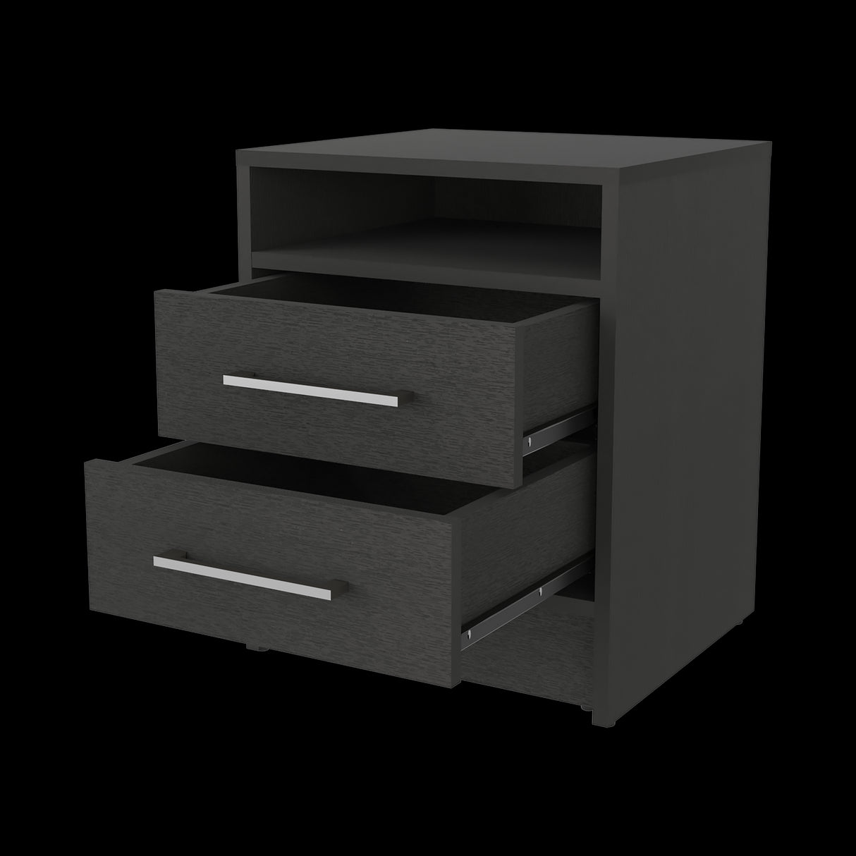 Mesa de Noche Eter Wengue 45x61cm Con Dos Cajones - MESAS DE NOCHE | Bylmo