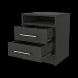 Mesa de Noche Eter Wengue 45x61cm Con Dos Cajones - MESAS DE NOCHE | Bylmo
