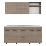 Cocina Barajas Bardolino 180x60cm con Mesón de Acero Inoxidable para Lado Izquierdo y sin Estufa - COCINAS | Bylmo