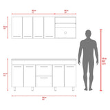 Cocina Barajas Bardolino 180x60cm con Mesón de Acero Inoxidable para Lado Izquierdo y sin Estufa - COCINAS | Bylmo