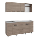 Cocina Barajas Bardolino 180x60cm con Mesón de Acero Inoxidable para Lado Izquierdo y sin Estufa - COCINAS | Bylmo